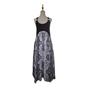 Anthropologie by Floreat Black White Graphic Print Ring Strap Midi Dress XXS NWT